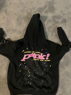 Black Graphic Hoodie with Pink 'prank!' Logo